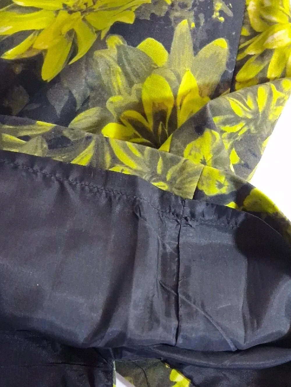 Michael Kors Black Pencil Skirt with Lime Green Floral Print